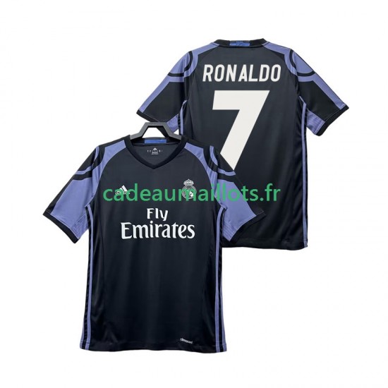 Real Madrid Maillot avec flocage Cristiano Ronaldo 7 Rétro 3ème 2016 2017 ,Homme MC