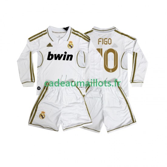 Real Madrid Maillot avec flocage FIGO 10 Rétro Domicile 2011 2012 ,Tenue Enfant ML