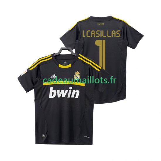 Real Madrid Maillot avec flocage I.CASILLAS 1 Gardien Rétro Extérieur 2011 2012 ,Homme MC