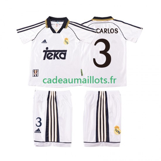 Real Madrid Maillot avec flocage R CARLOS 3 Rétro Domicile 1988 2022 ,Tenue Enfant MC Real Madrid Maillot avec flocage R CARLOS 3 Rétro Domicile 1988 2022 ,Tenue Enfant MC