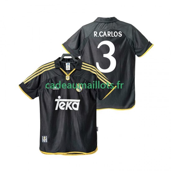 Real Madrid Maillot avec flocage R.CARLOS 3 Rétro Extérieur 2002 2011 ,Homme MC