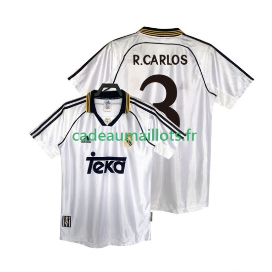 Real Madrid Maillot avec flocage R.CARLOS 3 Rétro Domicile 1988 2022 ,Homme MC