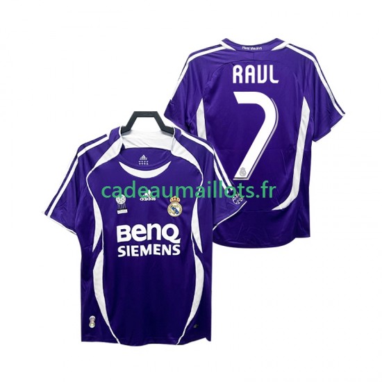 Real Madrid Maillot avec flocage RAUL 7 Rétro Extérieur 2006 2007 ,Homme MC Real Madrid Maillot avec flocage RAUL 7 Rétro Extérieur 2006 2007 ,Homme MC