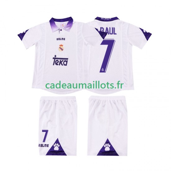 Real Madrid Maillot avec flocage RAUL 7 Rétro Domicile 2004 1988 ,Tenue Enfant MC
