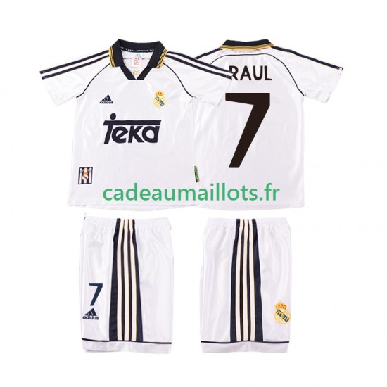 Real Madrid Maillot avec flocage RAUL 7 Rétro Domicile 1988 2022 ,Tenue Enfant MC Real Madrid Maillot avec flocage RAUL 7 Rétro Domicile 1988 2022 ,Tenue Enfant MC