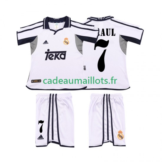 Real Madrid Maillot avec flocage RAUL 7 Rétro Domicile 2011 2010 ,Tenue Enfant MC