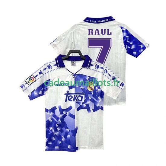 Real Madrid Maillot avec flocage RAUL 7 Rétro 3ème 1996 2004 ,Homme MC