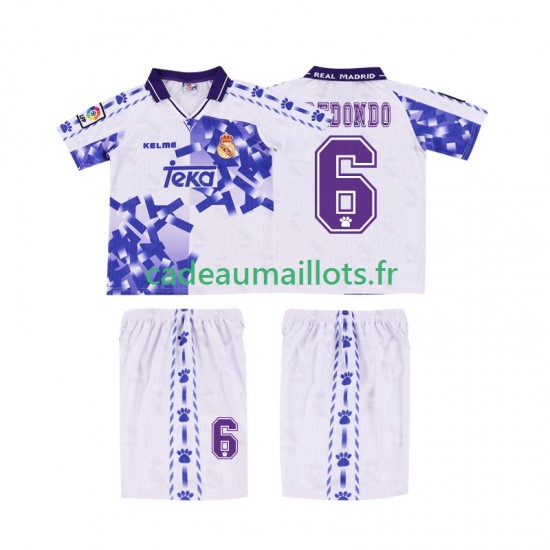 Real Madrid Maillot avec flocage REDONDO 6 Rétro 3ème 1996 2004 ,Tenue Enfant MC