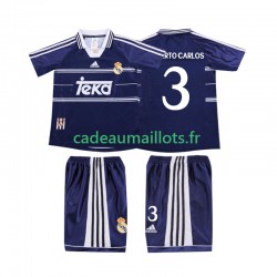 Real Madrid Maillot avec flocage ROBERTO CARLOS 3 Rétro Extérieur 1988 2002 ,Tenue Enfant MC