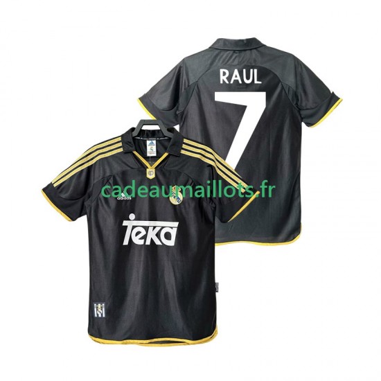 Real Madrid Maillot avec flocage Raul 7 Rétro Extérieur 2002 2011 ,Homme MC