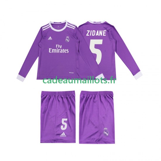 Real Madrid Maillot avec flocage ZIDANE 5 Rétro Extérieur 2016 ,Tenue Enfant ML