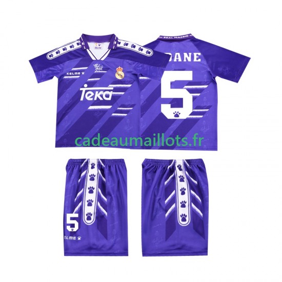 Real Madrid Maillot avec flocage ZIDANE 5 Rétro Extérieur 1994 1996 ,Tenue Enfant MC