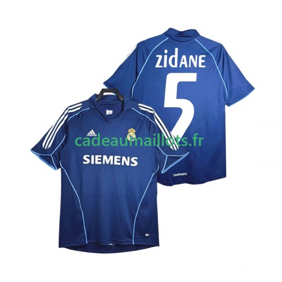 Real Madrid Maillot avec flocage Zidane 5 Rétro Extérieur 1998 2006 ,Homme MC