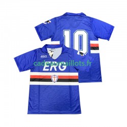 Sampdoria Maillot avec flocage 10 Rétro Domicile 1990 1991 ,Homme MC
