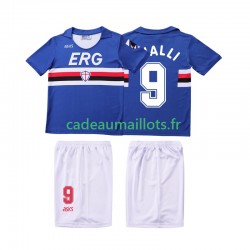 Sampdoria Maillot avec flocage VIALLI 9 Rétro Domicile 1990 1991 ,Tenue Enfant MC