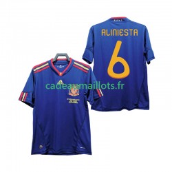 Espagne Maillot avec flocage Andres Iniesta 6 Rétro Extérieur 2010 ,Homme MC