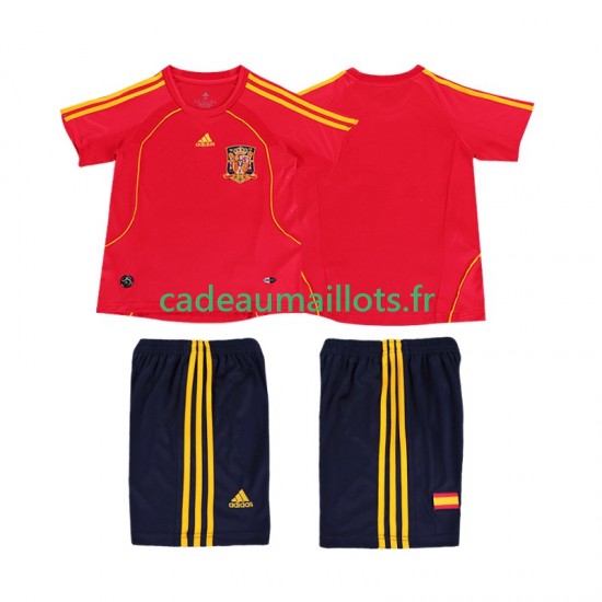 Espagne Maillot avec flocage Rétro Domicile 2008 ,Tenue Enfant MC