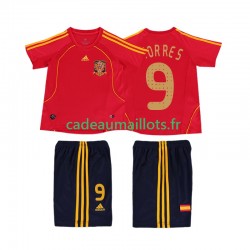 Espagne Maillot avec flocage TORRES 9 Rétro Domicile 2008 ,Tenue Enfant MC