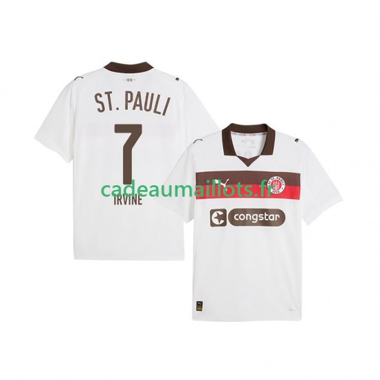 Maillot avec flocage St. Pauli Jackson Irvine 7 Extérieur 2025-2026 ,Homme MC
