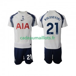 Tottenham Hotspur Maillot avec flocage Kulusevski 21 Domicile 2025-2026 ,Tenue Enfant MC