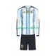 Argentine Maillot avec flocage Domicile Coupe du Monde 2026 ,Tenue Enfant ML