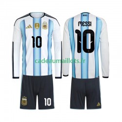 Argentine Maillot avec flocage Lionel Messi 10 Domicile Coupe du Monde 2026 ,Tenue Enfant ML