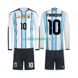 Argentine Maillot avec flocage Maradona 10 Domicile Coupe du Monde 2026 ,Tenue Enfant ML