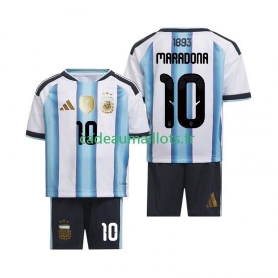 Argentine Maillot avec flocage Maradona 10 Domicile Coupe du Monde 2026 ,Tenue Enfant MC