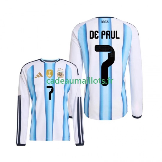 Argentine Maillot avec flocage Rodrigo De Paul 7 Domicile Coupe du Monde 2026 ,Homme ML