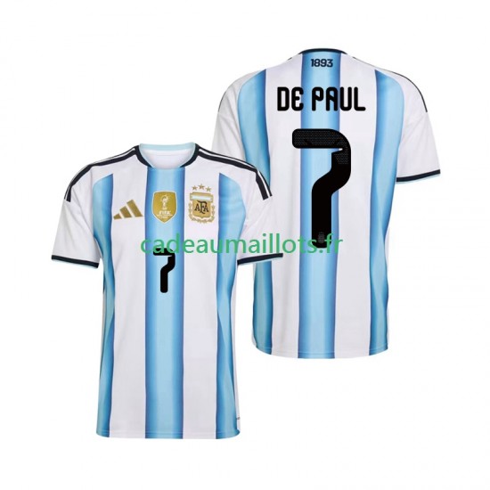 Argentine Maillot avec flocage Rodrigo De Paul 7 Domicile Coupe du Monde 2026 ,Homme MC