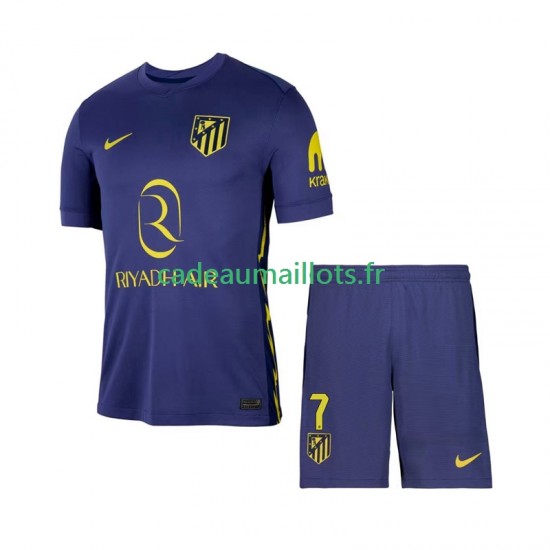 Atlético Madrid Maillot avec flocage Antoine Griezmann 7 Extérieur 2025-2026 ,Tenue Enfant MC