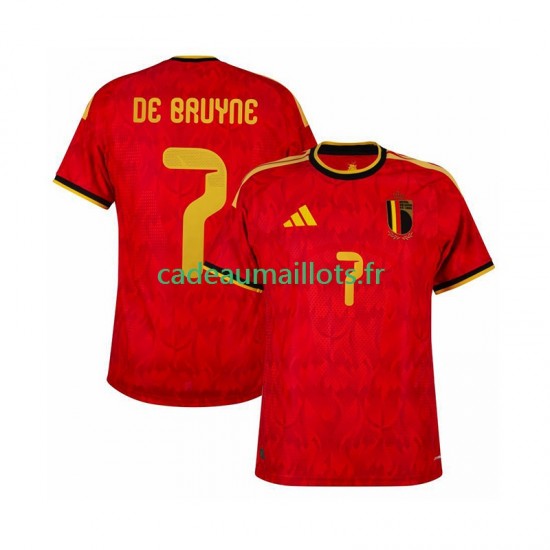 Belgique Maillot avec flocage de bruyne 7 Domicile Coupe du Monde 2026 ,Homme MC