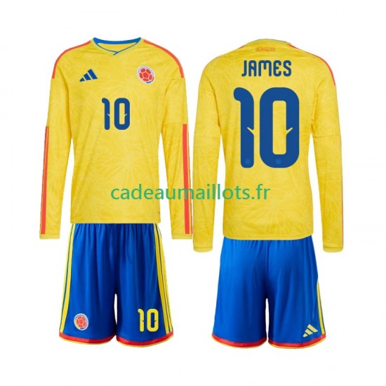 Colombie Maillot avec flocage James Rodriguez 10 Domicile Coupe du Monde 2026 ,Tenue Enfant ML