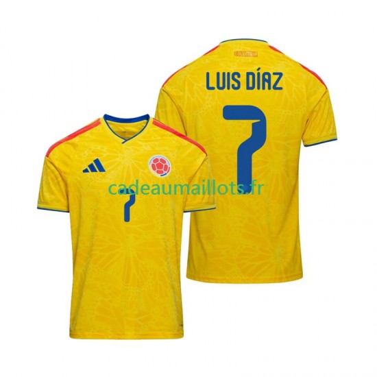Colombie Maillot avec flocage Luis Diaz 7 Domicile Coupe du Monde 2026 ,Homme MC