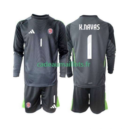 Costa Rica Maillot avec flocage Keylor Navas 1 Gardien Extérieur 2025 ,Tenue Enfant ML