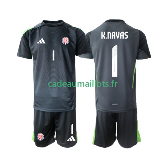 Costa Rica Maillot avec flocage Keylor Navas 1 Gardien Extérieur 2025 ,Tenue Enfant MC