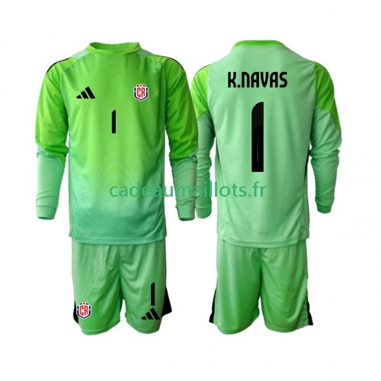 Costa Rica Maillot avec flocage Keylor Navas 1 Gardien Domicile 2025 ,Tenue Enfant ML