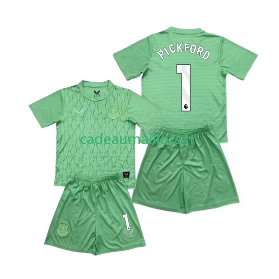 Everton Maillot avec flocage Pickford 1 Gardien Domicile 2025-2026 ,Tenue Enfant MC