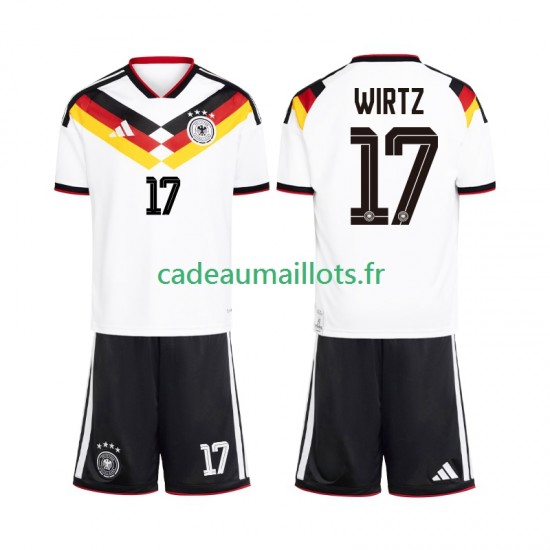 Allemagne Maillot avec flocage Florian Wirtz 17 Domicile Coupe du Monde 2026 ,Tenue Enfant MC