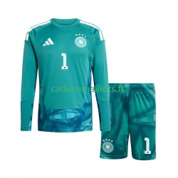 Allemagne Maillot avec flocage Manuel Neuer 1 Gardien Domicile Coupe du Monde 2026 ,Tenue Enfant ML