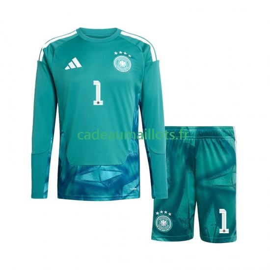 Allemagne Maillot avec flocage Manuel Neuer 1 Gardien Domicile Coupe du Monde 2026 ,Tenue Enfant ML