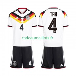 Allemagne Maillot avec flocage Jonathan Tah 4 Domicile Coupe du Monde 2026 ,Tenue Enfant MC