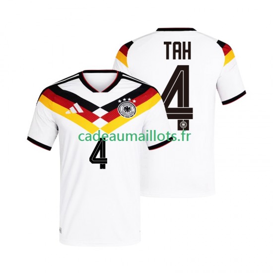 Allemagne Maillot avec flocage Jonathan Tah 4 Domicile Coupe du Monde 2026 ,Homme MC