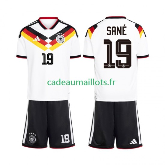 Allemagne Maillot avec flocage Leroy Sane 19 Domicile Coupe du Monde 2026 ,Tenue Enfant MC