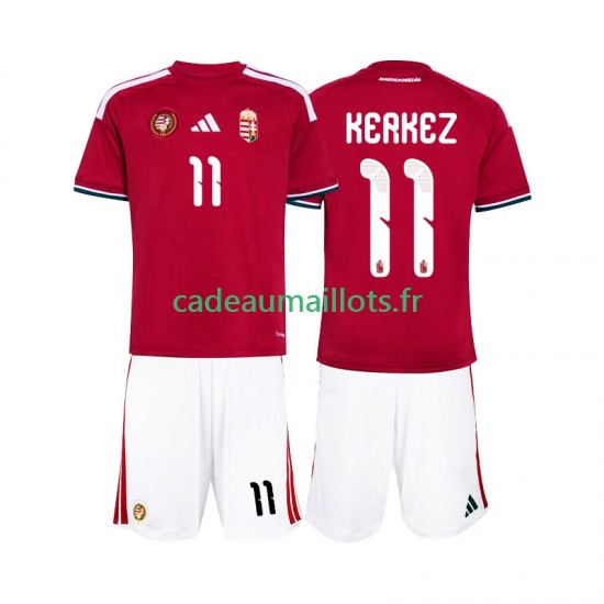Hongrie Maillot avec flocage Kerkez 11 Domicile Coupe du Monde 2026 ,Tenue Enfant MC