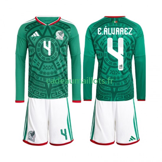 Mexique Maillot avec flocage Edson Alvarez 4 Domicile Coupe du Monde 2026 ,Tenue Enfant ML Mexique Maillot avec flocage Edson Alvarez 4 Domicile Coupe du Monde 2026 ,Tenue Enfant ML
