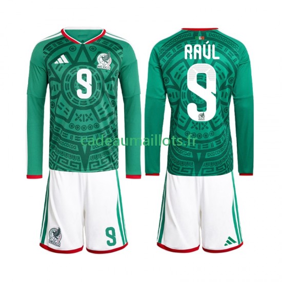 Mexique Maillot avec flocage Raul Jimenez 9 Domicile Coupe du Monde 2026 ,Tenue Enfant ML