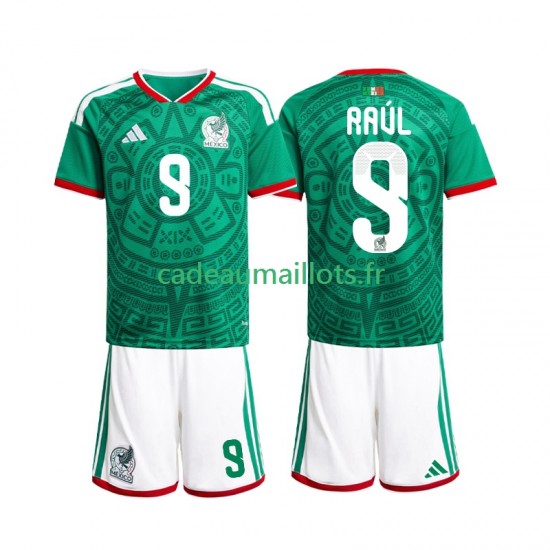Mexique Maillot avec flocage Raul Jimenez 9 Domicile Coupe du Monde 2026 ,Tenue Enfant MC