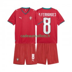 Portugal Maillot avec flocage Bruno Fernandes 8 Domicile Coupe du Monde 2026 ,Tenue Enfant MC