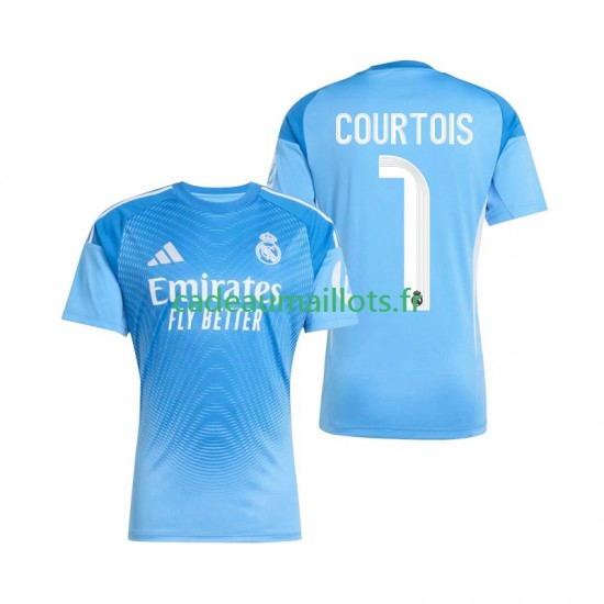 Real Madrid Maillot avec flocage Thibaut Courtois 1 Gardien Domicile 2025-2026 ,Homme MC
